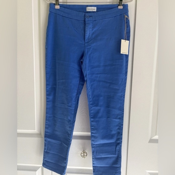 LILA RYAN Pants - Lila Ryan Size 8p French Blue Trouser all over stretch Ankle -NWT - Petite